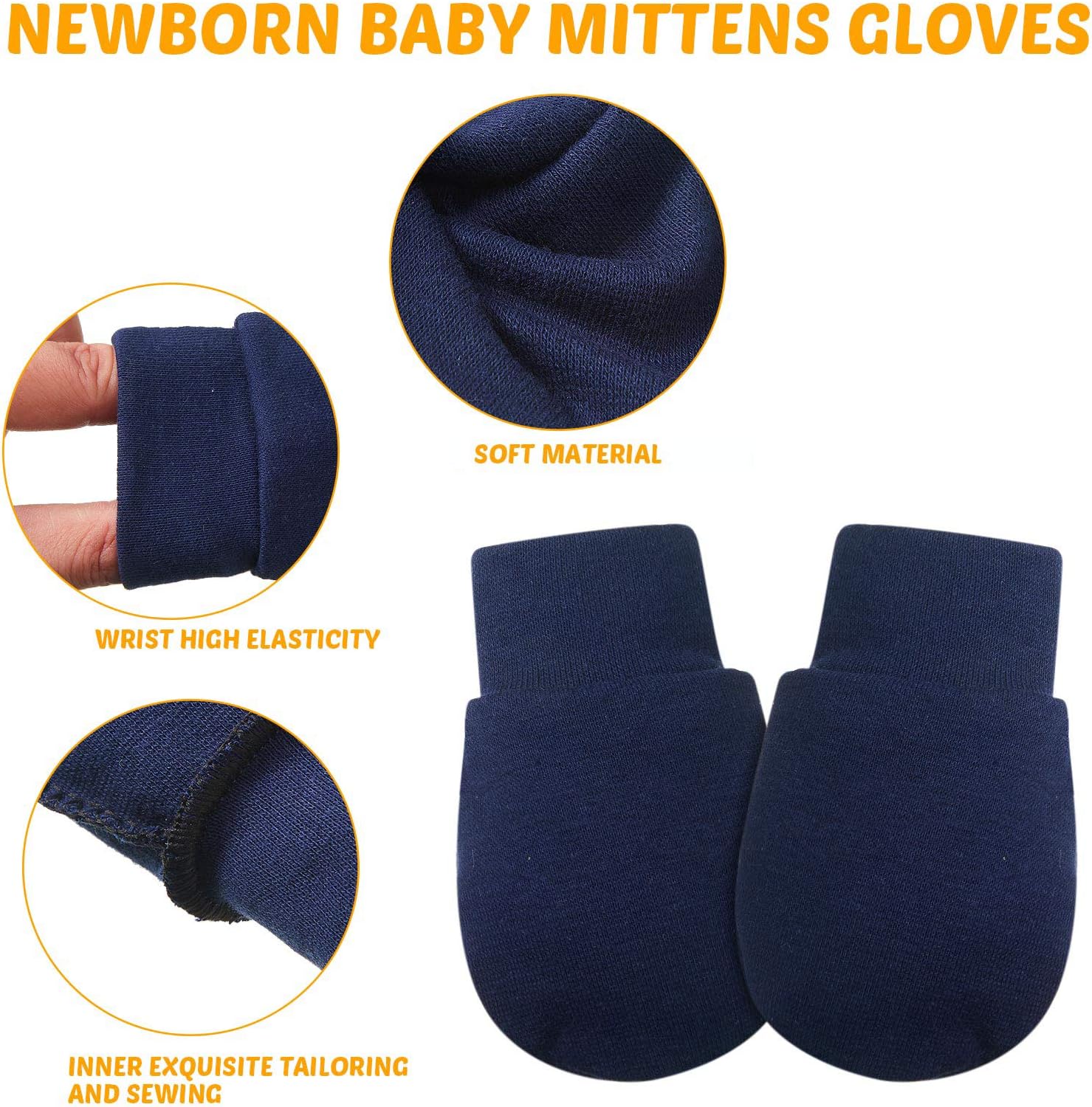12 Pairs Newborn Baby Mittens Infant Toddler Gloves No Scratch Mittens Gloves for 0-6 Months Baby Boys Girls - Image 2